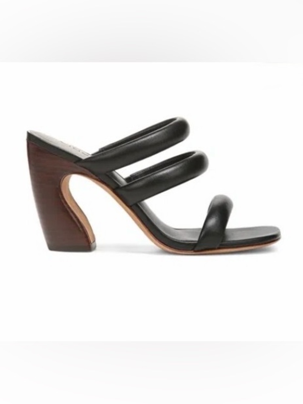 VINCE Dara Womens Leather Square Toe Block Heel In Black
